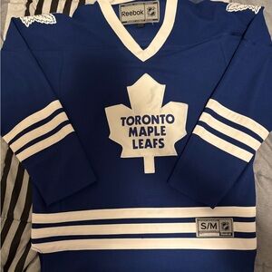 Reebok Toronto Maple Leafs Blue and White Hockey Jersey